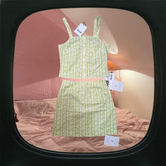 NWT rouje green floral set - Picture 2 of 4